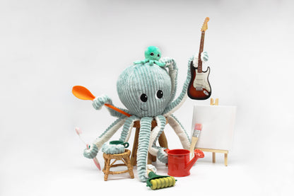 PTIPOTOS - OCTOPUS MUM & BABY MINT 18 POUCES (45 cm)