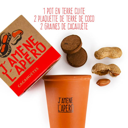 Kit message J'amène L'apéro - Cacahuètes - Kit créatif de jardinage