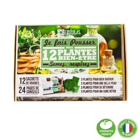 Coffret 12 sachets + Plantes bien-être - Kit créatif de jardinage Enfant