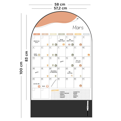 Calendrier mural mensuel magnétique - Le familial
