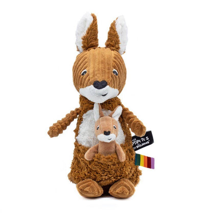 Peluche Les Ptipotos - Kangaroo Mum&Baby Brown Sugar