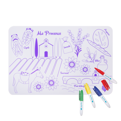 Coloriage éducatif: miniPlaymat 2en1-  PROVENCE-  Réversible