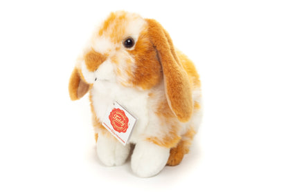 Lapin assis marron clair/blanc piqué 20 cm - jouet en peluche - S