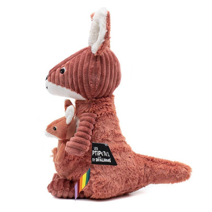 Peluche Les Ptipotos - Kangaroo Mum&Baby Terracotta