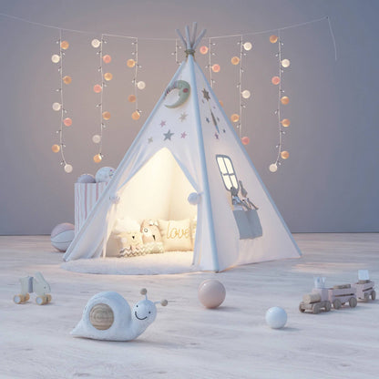 Tente de jeu tipi nordique pour enfants en toile 100 % coton