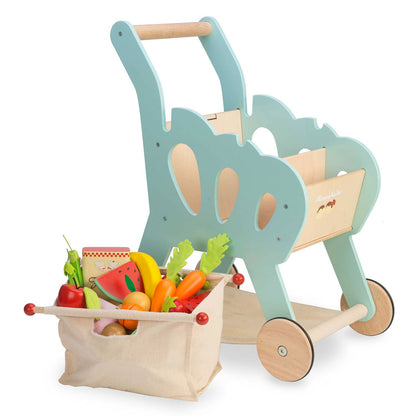 Chariot de courses (avec sac en tissu amovible) - Jeu Montessori enfant