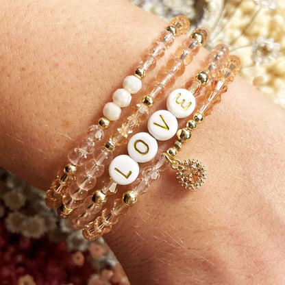 Kit Bracelets En Perles De Verre Love