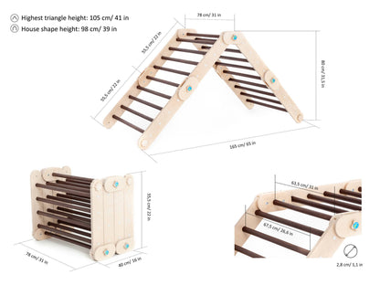 Happymoon® Dark Climber, triangle modifiable, Montessori - Jeu de motricité enfant