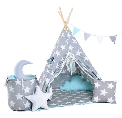 Ensemble de tipi pour enfant sous l'étoile du ciel