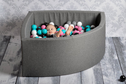 Ball-Pit Corner Gris 90x40cm (+200 Balles) - Aire de Jeu pour Enfants ( 1 an et +)