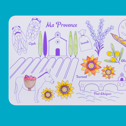 Coloriage éducatif: miniPlaymat 2en1-  PROVENCE-  Réversible