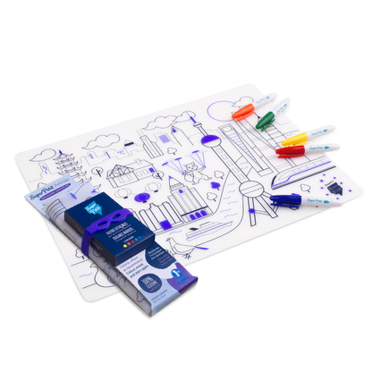 Jeu éducatif: Set de table en silicone CITY - Réutilisable