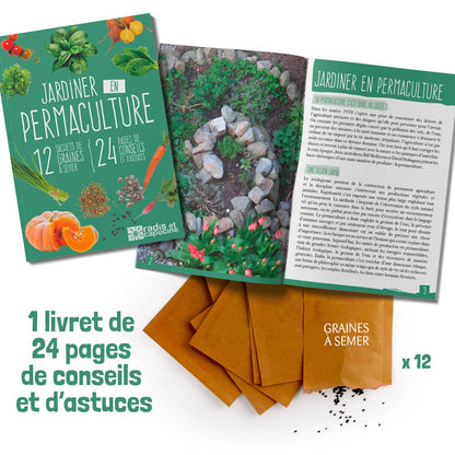 Coffret 12 sachets - Jardiner en permaculture - Kit créatif de jardinage Enfant