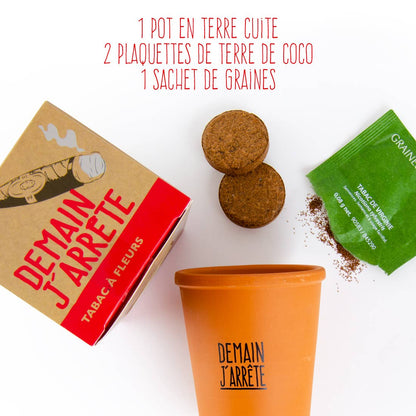 Kit message Demain j'arrête - Tabac de Virginie - Kit créatif de jardinage