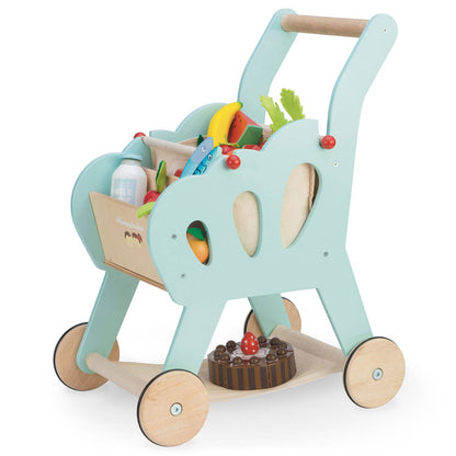 Chariot de courses (avec sac en tissu amovible) - Jeu Montessori enfant