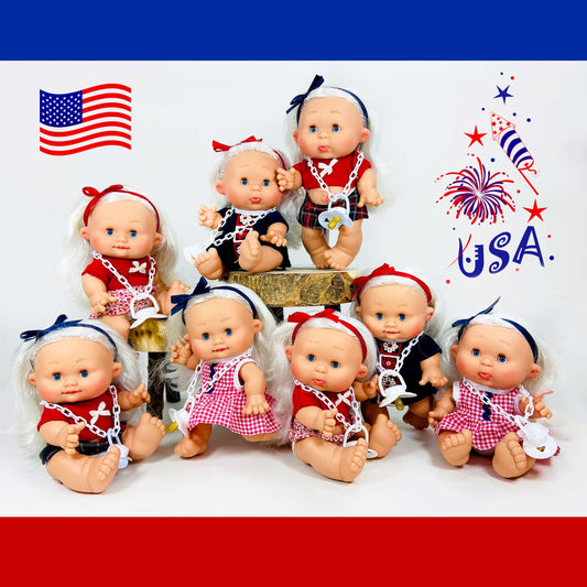 PRÉSENTOIR EN ÉDITION LIMITÉE PEPOT DOLL SPECIAL USA 8 UNITÉS