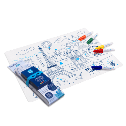 Jeu éducatif: Set de table en silicone PARIS - Réutilisable