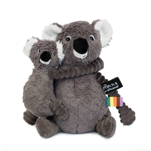 Peluche Les Ptipotos - Trankilou le Koala Mum & Baby Grey