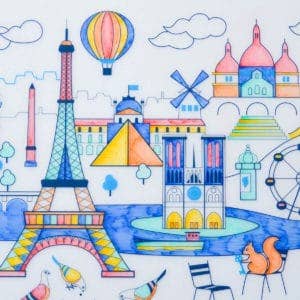 Jeu éducatif: Set de table en silicone PARIS - Réutilisable