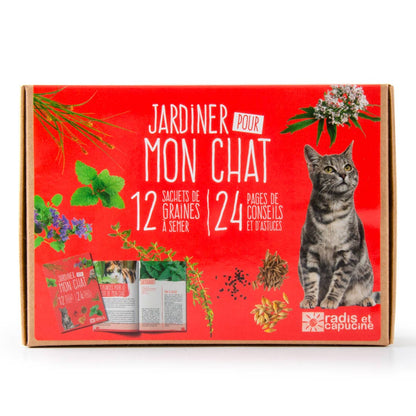 Coffret 12 sachets Jardiner pour mon chat - Kit créatif de jardinage