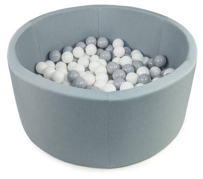 Ball-Pit Round Doux Dark Mint 90x30cm (+200 boules)  - Aire de Jeu pour Enfants ( 1 an et +)