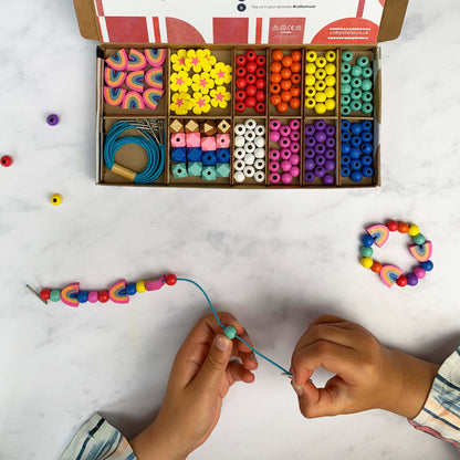 Kit de fabrication de bracelets arc-en-ciel et fleurs