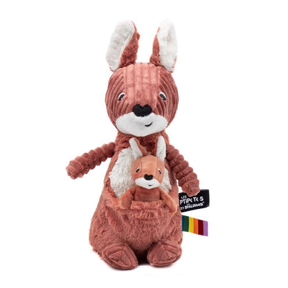 Peluche Les Ptipotos - Kangaroo Mum&Baby Terracotta