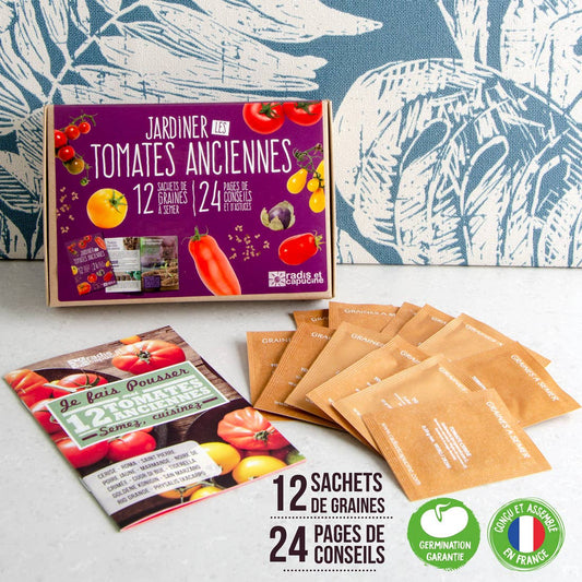 Coffret 12 sachets - Tomates anciennes - Kit créatif de jardinage Enfant