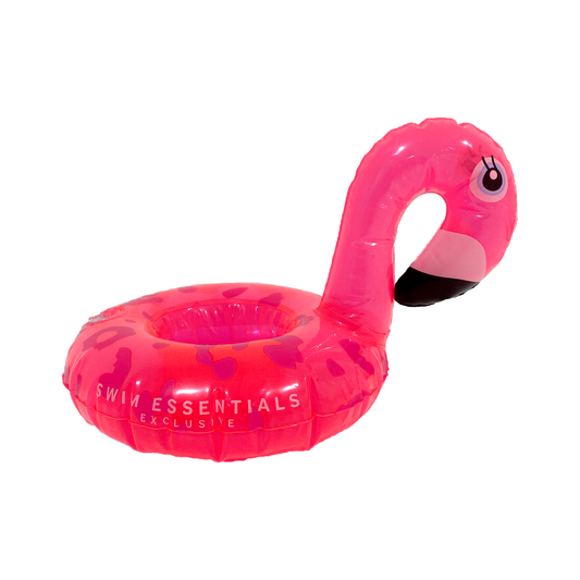 Bouée porte-gobelets Flamant rose fluo Swim Essentials - Accessoire de plage