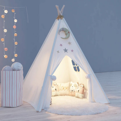 Tente de jeu tipi nordique pour enfants en toile 100 % coton