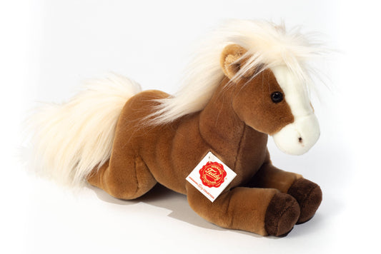 Cheval couché marron clair 30 cm - peluche - peluche