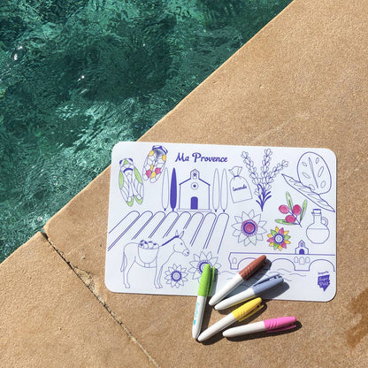 Coloriage éducatif: miniPlaymat 2en1-  PROVENCE-  Réversible