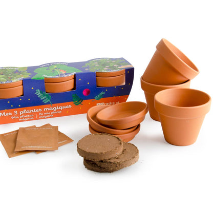 Trio 3 pots plantes magiques - Kit créatif de jardinage Enfant