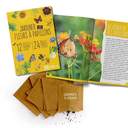 Coffret 12 sachets - Fleurs à papillons - Kit créatif de jardinage Enfant