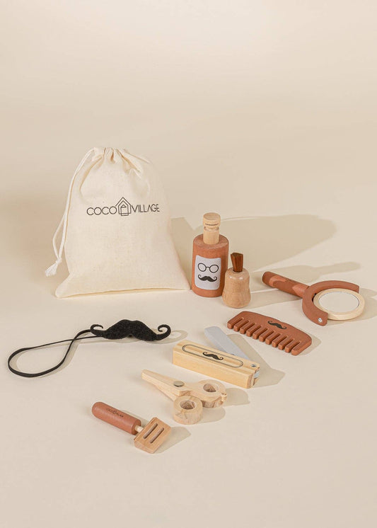 Ensemble de coiffeur en bois