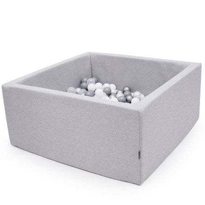 Ball-Pit Square Gris clair 90x90x40cm (+200 balles)