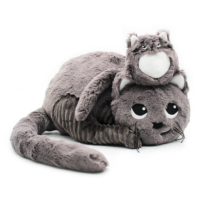 CHAT EN PELUCHE ET BÉBÉ GRIS/LES PTIPOTOS