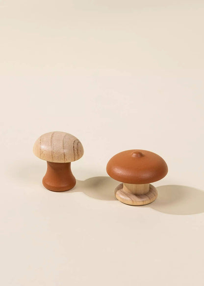 Set de jeu en bois avec champignons