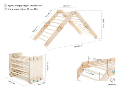 Triangle d'escalade, salle d'escalade Montessori, Climber, Pikler - Jeu de motricité enfant