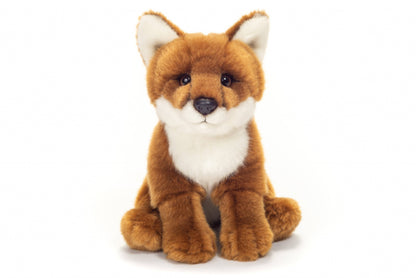 Renard assis brun rougeâtre 20 cm - peluche - peluche