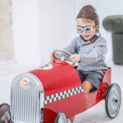 Bonnet et lunettes de pilote de course