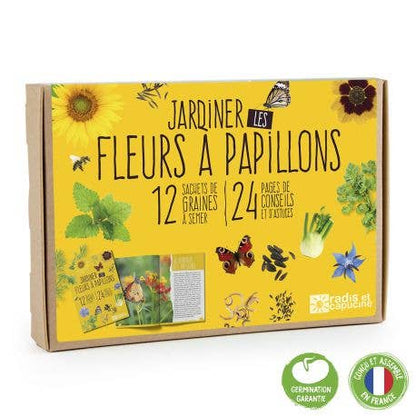 Coffret 12 sachets - Fleurs à papillons - Kit créatif de jardinage Enfant