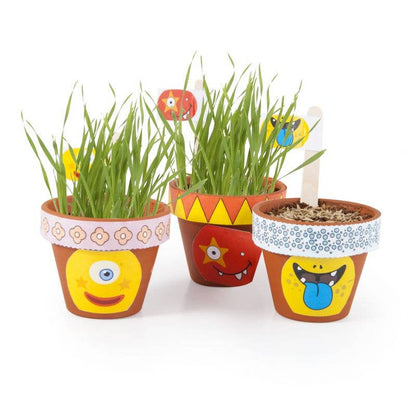 Coffret anniversaire - 10 petits pots monstres - Kit créatif de jardinage Enfant