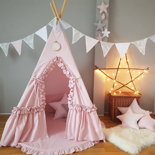 Ensemble de brouillard rose tipi pour enfant