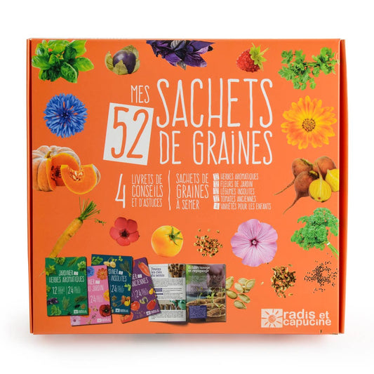 Coffret 52 sachets de graines - Kit créatif de jardinage Enfant