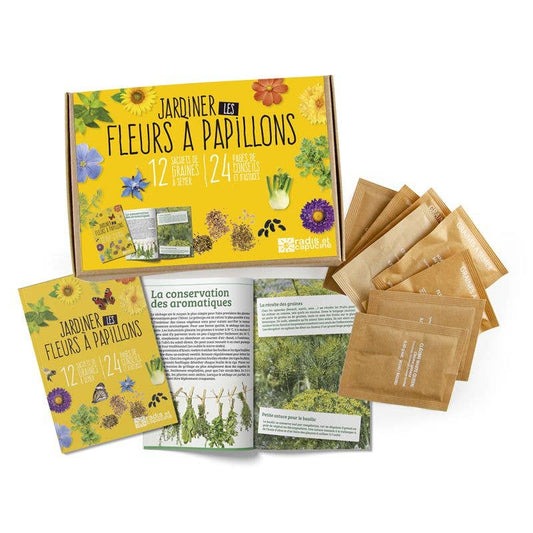 Coffret 12 sachets - Fleurs à papillons - Kit créatif de jardinage Enfant