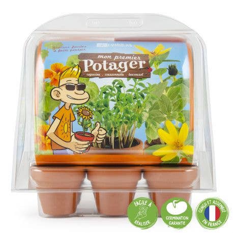 Kit DIY - Mini serre plastique recyclé mon premier jardin - Kit créatif de jardinage Enfant