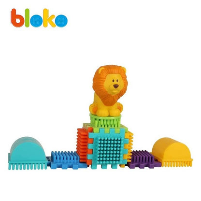 Tube 100 Bloko + 2 Figurines 3D Jungle - BLOKO 503663