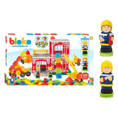 Coffret 100 Bloko + Caserne + 2 Pompiers - BLOKO 503635